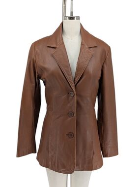 30197 Adler Leather Blazer Jacket Brown size Small western rustic cowgirl fall